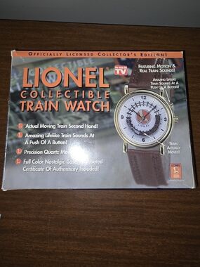 Lionel Legendary Collectible Train Watch-w/Metal Tin Box & COA